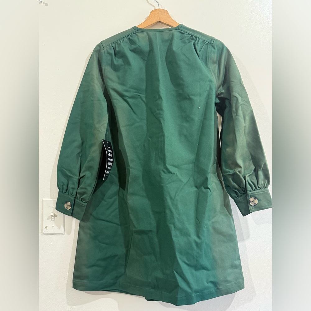 Tuckernuck Emerald Green Button-Front Trench Coat - image 4